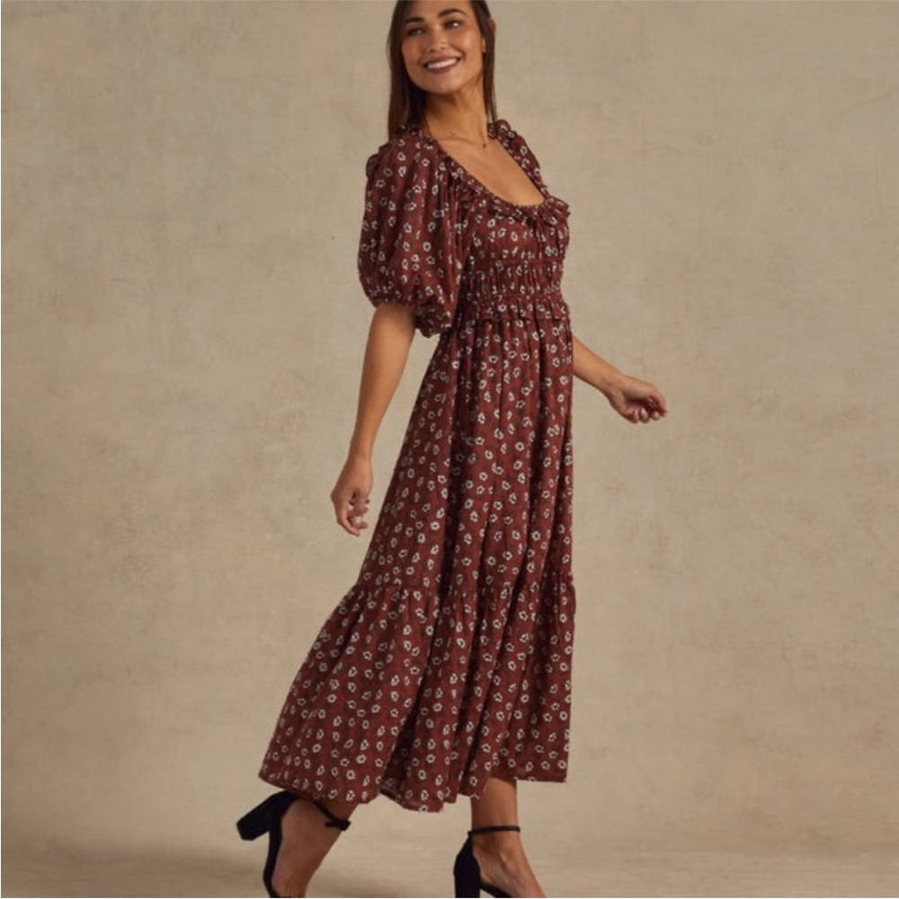 Rylee + Cru Burgundy Floral Dress